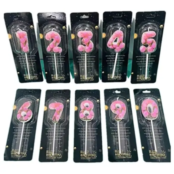 AL ARQAM Birthday Cake Number Candles 0–9 – Glitter Number Candles for Birthday Party & Wedding Celebrations