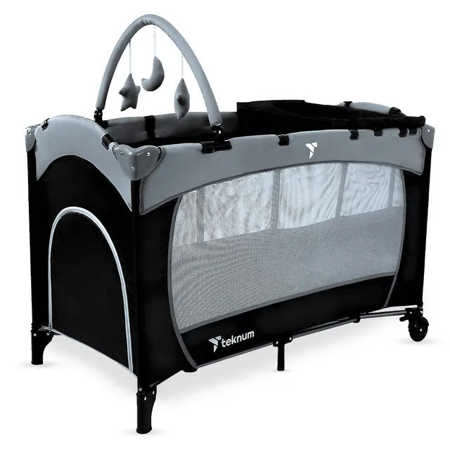 Teknum - Grey Explorer Playard and Cot