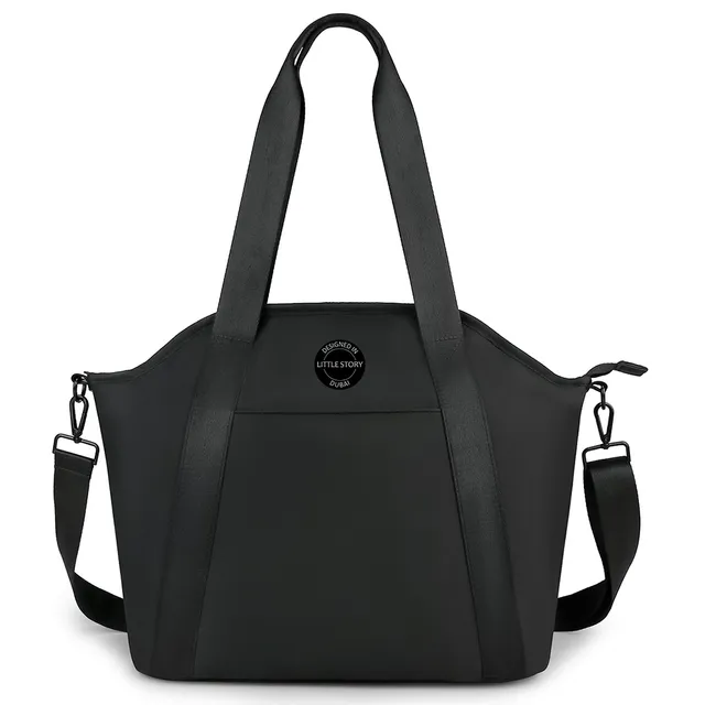 Little Story - Black Onyx Diaper Bag With Stroller Straps