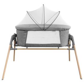 Teknum 3-in-1 Baby Rocker Bassinet With Mosquito Net - Grey
