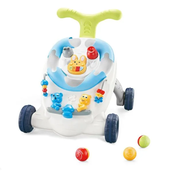 Youleen Multifunctional Radish Baby Walker 9 Months+,  2-in-1 Sit-to-Stand Learning Activity Center with Adjustable Speed, Anti-Rollover Safety Design, and Removable Musical Toy Panel for Infants