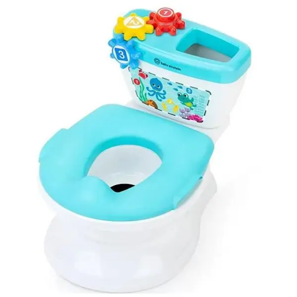 Summer Infant Geared for Success 2-in-1 Potty Training System, Real Flush Sounds, Colorful, Detachable Potty Ring, 18 Months+, 38 x 25 x 35 cm - Blue/White