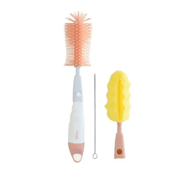 BBET Baby Bottle Nipple Cleaner Set, Soft Bristle Brush & Sponge for Infant Feeding Bottle Cleaning