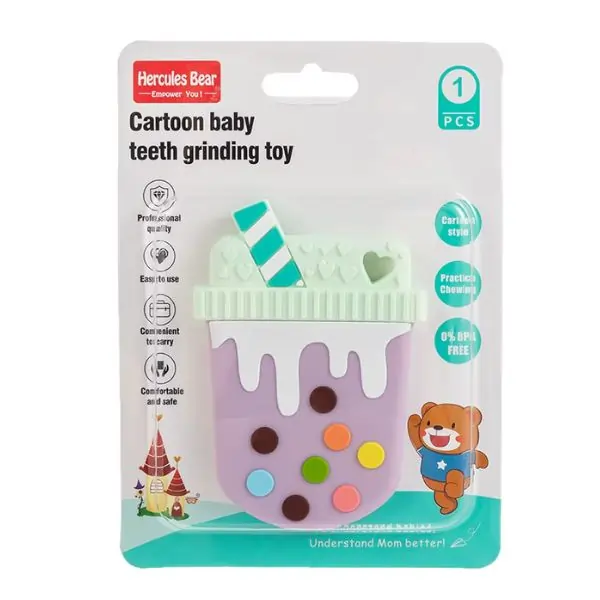 Hercules Bear Cartoon Baby Silicone Teether Toys – BPA-Free Soft Teething Toys for Newborns, Infants & Toddlers