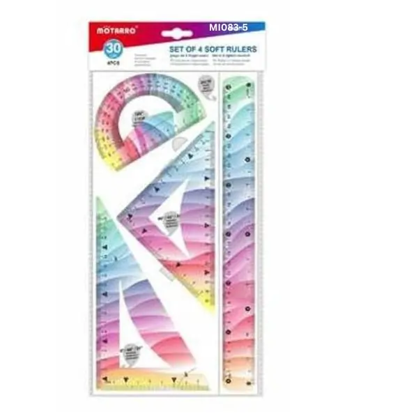 MOTARRO Soft Flexible Rulers Set MI083-5 – Durable Bendable Measuring Rulers for School, Office, and Crafts