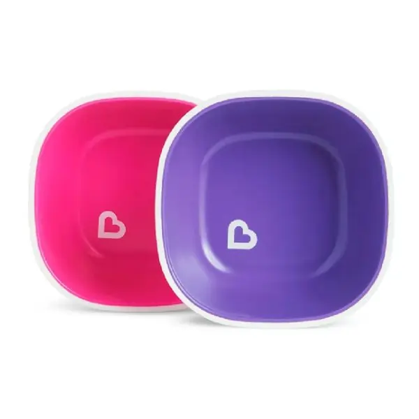 Munchkin Splash Toddler Bowls, 2 Pack – Baby Feeding Bowls for 6 Months+, BPA-Free, Dishwasher and Microwave Safe
