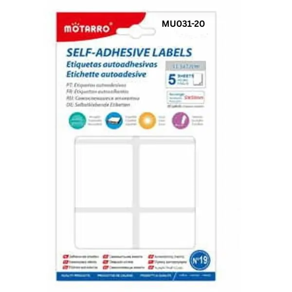 MOTARRO Adhesive Labels MU031-20 – Self Adhesive Stickers for Office, School & Home Use