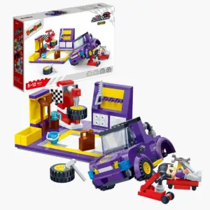 AL ARQAM Tire Maintenance Area Playset – Building Blocks Toy for Kids Garage & Repair Fun