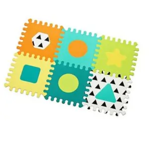 Infantino Gaga Soft Foam Puzzle Mat Multicolor – 6-Piece Interlocking Floor Play Mat for Baby Toddler, Safe Non-Toxic Educational Activity & Sensory Play