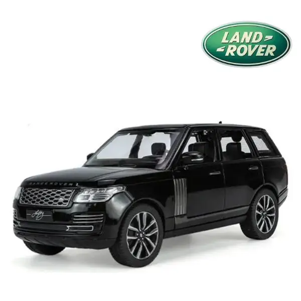 Land Rover 1:24 Official Licensed Range Rover Diecast 50th Anniversary Model Car – Alloy Metal SUV Collectible Toy with Opening Doors, Sound & Light for Kids & Adults (Black)
