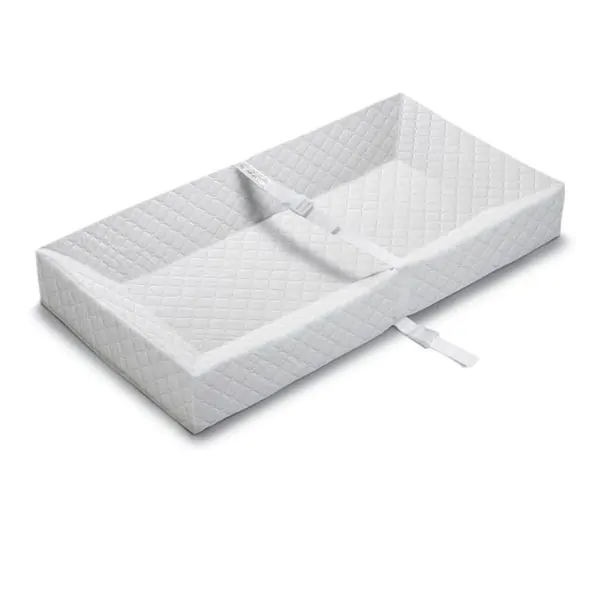 Summer by Ingenuity 4-Sided Changing Pad – Waterproof, Non-Toxic, Anti-Microbial Baby Diaper Changing Mat for Newborns to 24 Months, Soft & Secure Nursery Pad – White