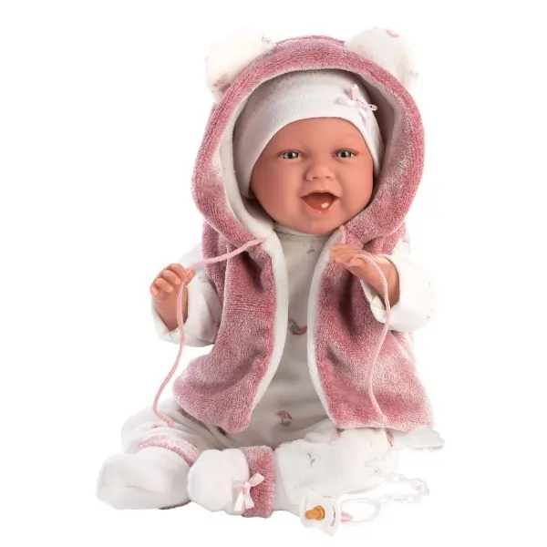 Llorens Happy Mimi Baby Doll – 42cm Soft Body Doll with Blue Eyes, Realistic Lifelike Design